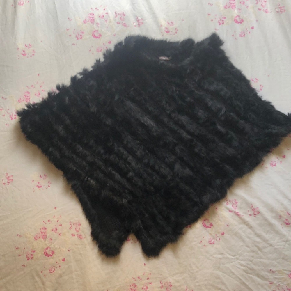 J. McLaughlin Rabbit Fur Poncho